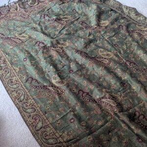 Pashmina Green and Purple Paisley Scarf